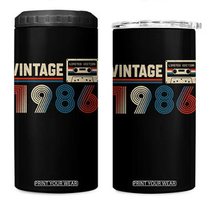 Vintage 1986 40th Birthday Gifts 4 in 1 Can Cooler Tumbler 40 Year Old Favors