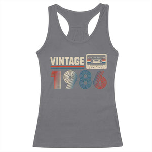 Vintage 1986 40th Birthday Gifts Racerback Tank Top 40 Year Old Favors