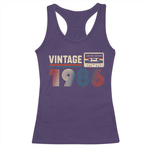 Vintage 1986 40th Birthday Gifts Racerback Tank Top 40 Year Old Favors