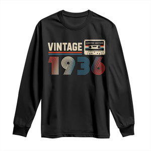 Vintage 1936 90th Birthday Gifts Long Sleeve Shirt 90 Year Old Favors