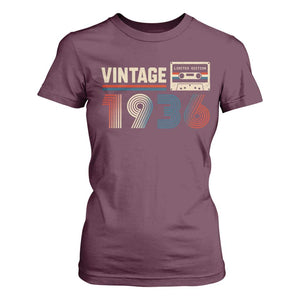 Vintage 1936 90th Birthday Gifts T Shirt For Women 90 Year Old Favors