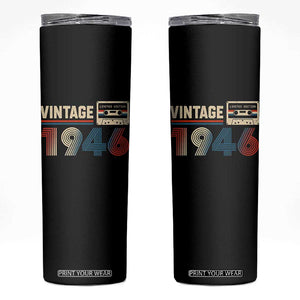 Vintage 1946 80th Birthday Gifts Skinny Tumbler 80 Year Old Favors