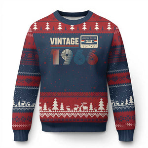 Vintage 1966 60th Birthday Gifts Ugly Christmas Sweater 60 Year Old Favors