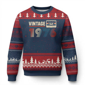 Vintage 1976 50th Birthday Gifts Ugly Christmas Sweater 50 Year Old Favors