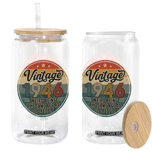 Vintage 1946 80th Birthday Glass Can 80 Year Old Gift Weird Being the Same Age as Old People