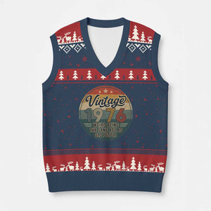 Vintage 1976 50th Birthday V-Neck Knit Sweater Vest 50 Year Old Gift Weird Being the Same Age as Old People