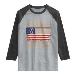 70th Birthday Raglan Shirt Vintage 1956 Weird Being the Same Age as Old People USA Flag