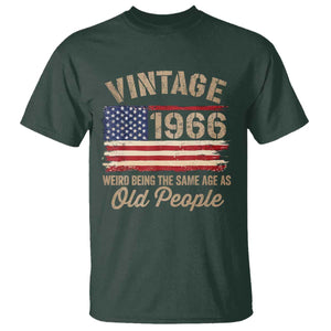 60th Birthday T Shirt Vintage 1966 Weird Being the Same Age as Old People USA Flag