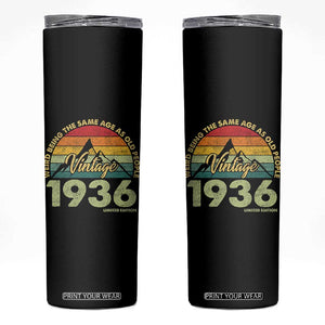 90th Birthday Skinny Tumbler Vintage 1936 Weird Being the Same Age as Old People 90 Year Old Gift