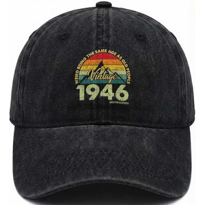 80th Birthday Washed Cotton Baseball Cap Vintage 1946 Weird Being the Same Age as Old People 80 Year Old Gift