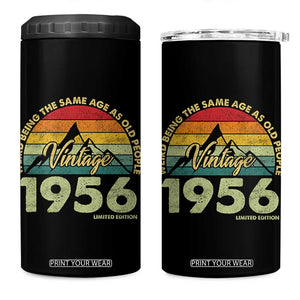 70th Birthday 4 in 1 Can Cooler Tumbler Vintage 1956 Weird Being the Same Age as Old People 70 Year Old Gift
