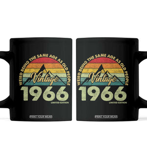 60th Birthday Coffee Mug Vintage 1966 Weird Being the Same Age as Old People 60 Year Old Gift