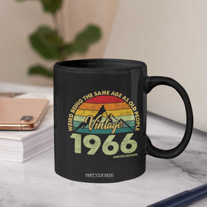 60th Birthday Coffee Mug Vintage 1966 Weird Being the Same Age as Old People 60 Year Old Gift