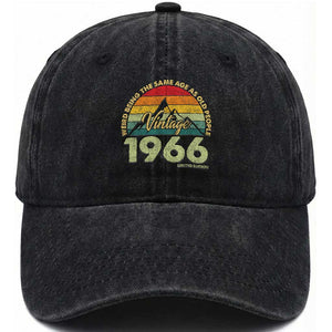 60th Birthday Washed Cotton Baseball Cap Vintage 1966 Weird Being the Same Age as Old People 60 Year Old Gift