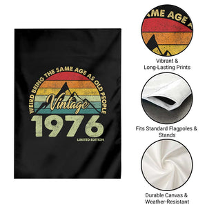 50th Birthday Garden Flag Vintage 1976 Weird Being the Same Age as Old People 50 Year Old Gift