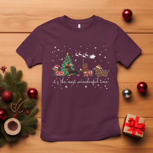 Dachshund Christmas T Shirt Funny Weiner Dog Lovers Its The Most Wienderful Time TS10 Maroon Print Your Wear