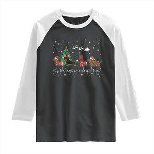 Dachshund Christmas Raglan Shirt Funny Weiner Dog Lovers Its The Most Wienderful Time TS10 Black White Print Your Wear