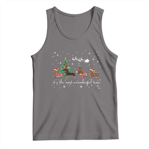Dachshund Christmas Tank Top Funny Weiner Dog Lovers Its The Most Wienderful Time TS10 Deep Heather Print Your Wear