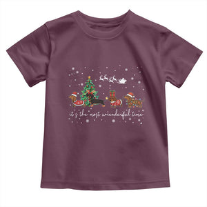 Dachshund Christmas Toddler T Shirt Funny Weiner Dog Lovers Its The Most Wienderful Time TS10 Maroon Print Your Wear