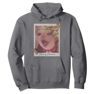 Meowy Christmas Hoodie Funny Cat Lovers Xmas Vintage Photo TS10 Charcoal Print Your Wear