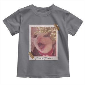 Meowy Christmas Toddler T Shirt Funny Cat Lovers Xmas Vintage Photo TS10 Charcoal Print Your Wear