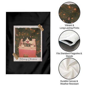 Meowy Christmas Garden Flag Cute Cat Lovers Xmas Retro Vintage Photo TS10 Print Your Wear