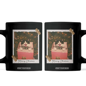 Meowy Christmas Coffee Mug Cute Cat Lovers Xmas Retro Vintage Photo TS10 Black Print Your Wear