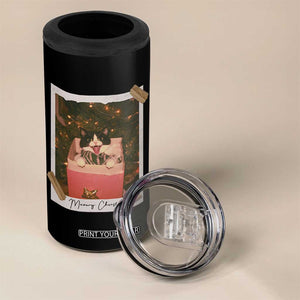 Meowy Christmas 4 in 1 Can Cooler Tumbler Cute Cat Lovers Xmas Retro Vintage Photo TS10 Print Your Wear