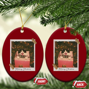 Meowy Christmas Ceramic Ornament Cute Cat Lovers Xmas Retro Vintage Photo TS10 Print Your Wear