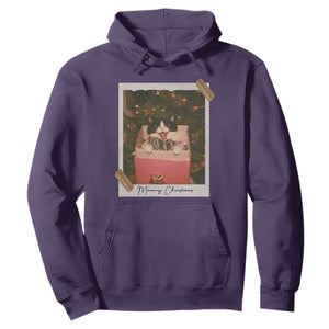 Meowy Christmas Hoodie Cute Cat Lovers Xmas Retro Vintage Photo TS10 Purple Print Your Wear