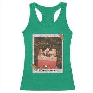 Meowy Christmas Racerback Tank Top Cute Cat Lovers Xmas Retro Vintage Photo TS10 Irish Green Print Your Wear