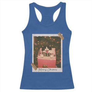 Meowy Christmas Racerback Tank Top Cute Cat Lovers Xmas Retro Vintage Photo TS10 Royal Blue Print Your Wear