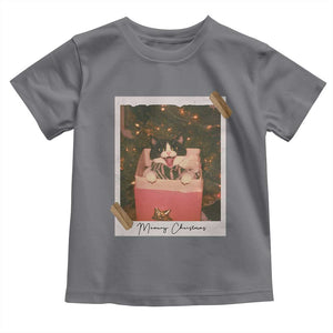Meowy Christmas Toddler T Shirt Cute Cat Lovers Xmas Retro Vintage Photo TS10 Charcoal Print Your Wear