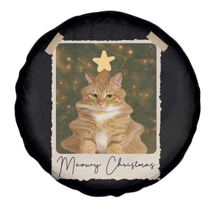 Meowy Christmas Spare Tire Cover Funny Cat Xmas Tree Retro Vintage Photo TS10 Print Your Wear