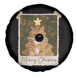 Meowy Christmas Spare Tire Cover Funny Cat Xmas Tree Retro Vintage Photo TS10 Print Your Wear