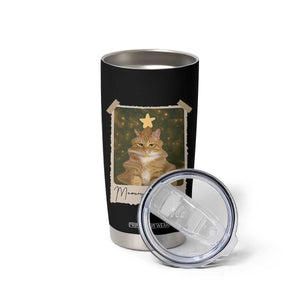 Meowy Christmas Tumbler Cup Funny Cat Xmas Tree Retro Vintage Photo TS10 Print Your Wear