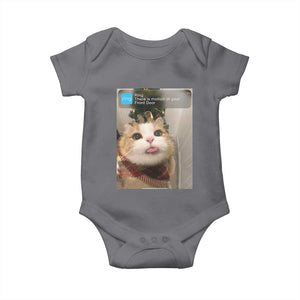 Funny Cat Christmas Baby Onesie Ring There is Motion at Your Front Door Meme Xmas Tree TS10 Charcoal Print Your Wear