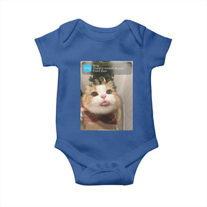 Funny Cat Christmas Baby Onesie Ring There is Motion at Your Front Door Meme Xmas Tree TS10 Royal Blue Print Your Wear