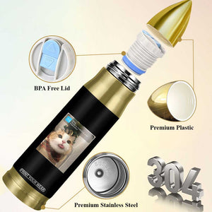 Funny Cat Christmas Bullet Tumbler Ring There is Motion at Your Front Door Meme Xmas Tree TS10 Print Your Wear