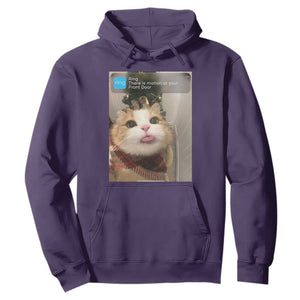 Funny Cat Christmas Hoodie Ring There is Motion at Your Front Door Meme Xmas Tree TS10 Purple Print Your Wear