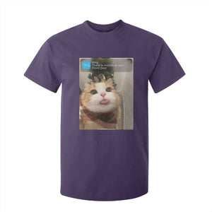 Funny Cat Christmas T Shirt For Kid Ring There is Motion at Your Front Door Meme Xmas Tree TS10 Purple Print Your Wear