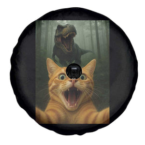 Cat Selfie With Dinosaur Spare Tire Cover Funny Cat Gifts TS10 Print Your Wear