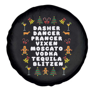 Funny Drinking Christmas Spare Tire Cover Merry Christmas Dasher Dancer Prancer Vixen TS10 Print Your Wear