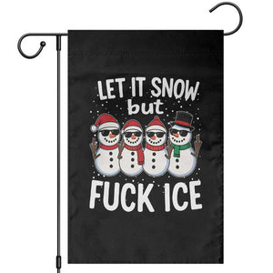 Anti ICE Christmas Garden Flag Funny Snowman Cute Finger Let It Snow Funny FDT TS10 Black Print Your Wear