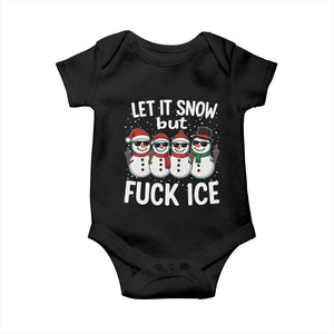 Anti ICE Christmas Baby Onesie Funny Snowman Cute Finger Let It Snow Funny FDT TS10 Black Print Your Wear