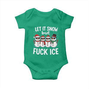 Anti ICE Christmas Baby Onesie Funny Snowman Cute Finger Let It Snow Funny FDT TS10 Irish Green Print Your Wear