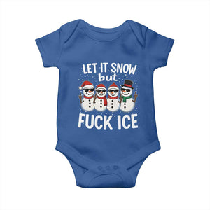 Anti ICE Christmas Baby Onesie Funny Snowman Cute Finger Let It Snow Funny FDT TS10 Royal Blue Print Your Wear