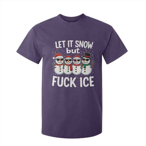 Anti ICE Christmas T Shirt For Kid Funny Snowman Cute Finger Let It Snow Funny FDT TS10 Purple Print Your Wear