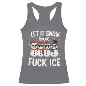 Anti ICE Christmas Racerback Tank Top Funny Snowman Cute Finger Let It Snow Funny FDT TS10 Charcoal Print Your Wear