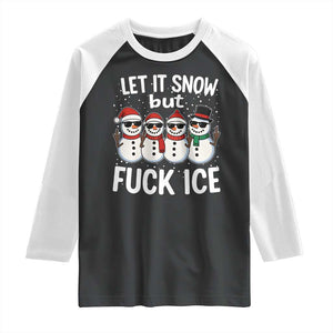 Anti ICE Christmas Raglan Shirt Funny Snowman Cute Finger Let It Snow Funny FDT TS10 Black White Print Your Wear